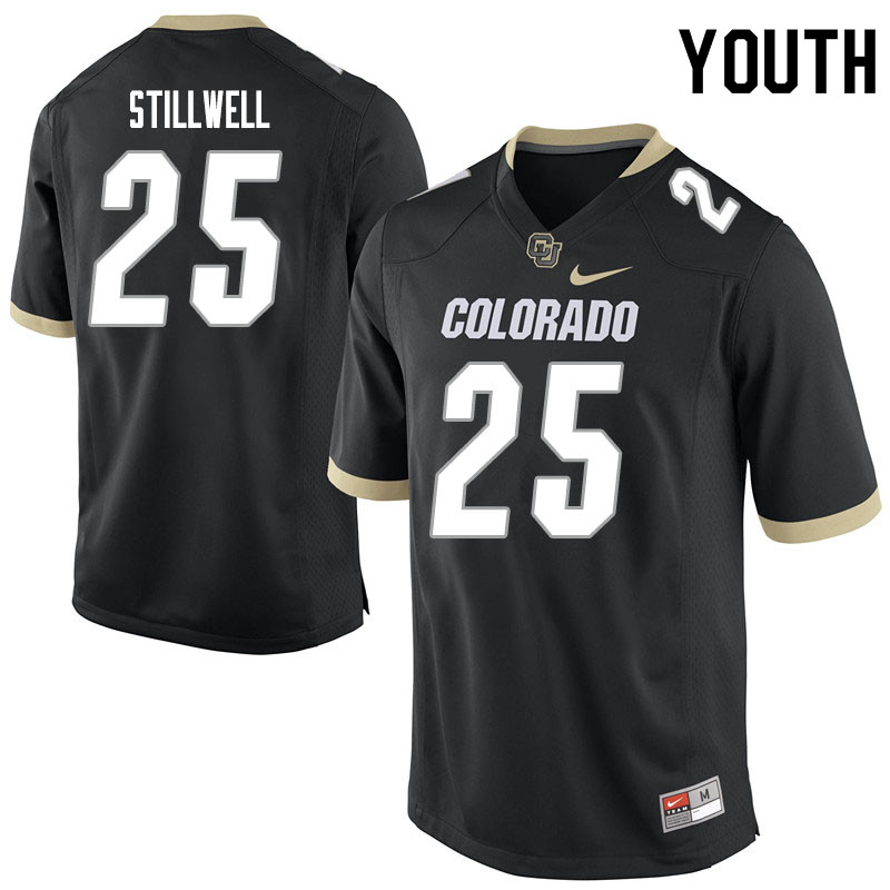 Youth #25 Luke Stillwell Colorado Buffaloes College Football Jerseys Sale-Black - Click Image to Close